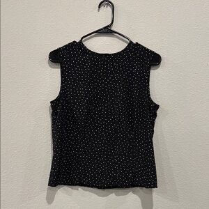 Karen Scott Black and White Fitted Sleeveless Tank Top